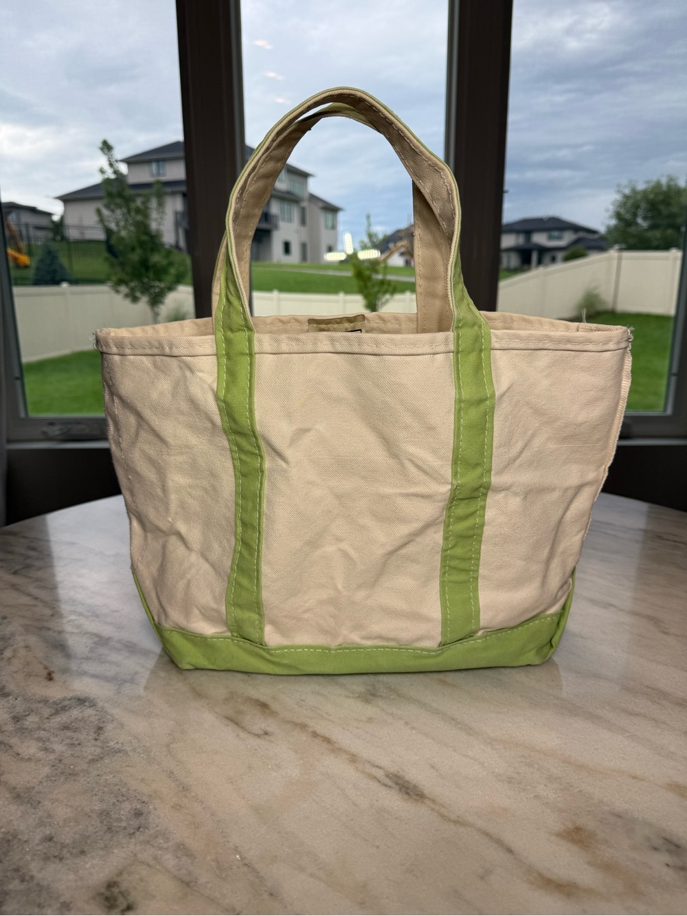 LL Bean Boat And Tote Vintage Medium Celery Green GUC